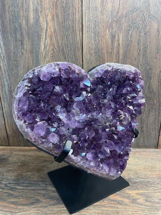 Amethyst Druze Heart On Stand 8.5”   #50