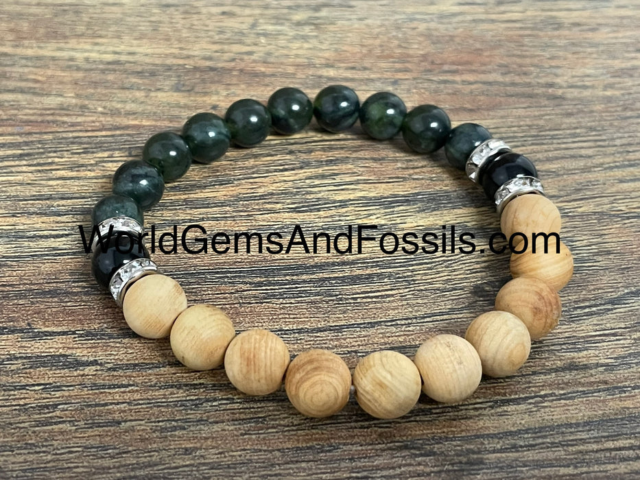 Palo Santo Nephrite Jade Bracelet 8mm