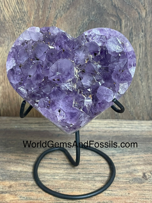 Amethyst Druze Heart On Stand 4”  #12