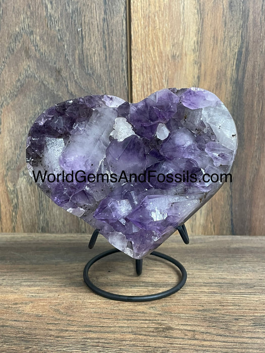 Amethyst Druze Heart On Stand 4.7”  #1