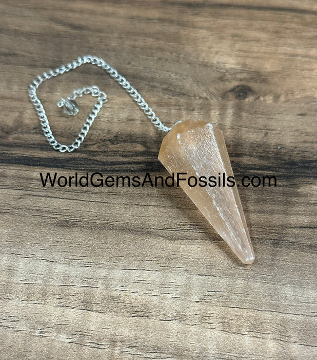 Orange Selenite Pendulum