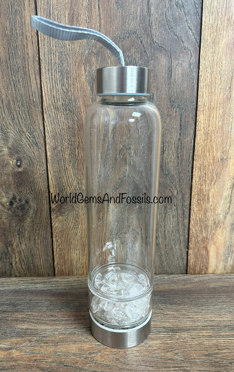 Clear Quartz Crystal Water Bottle