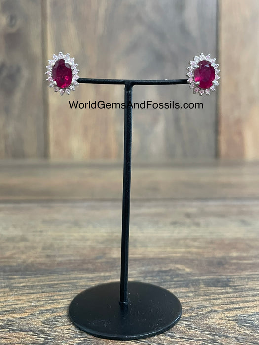 Ruby Earring Sterling Silver