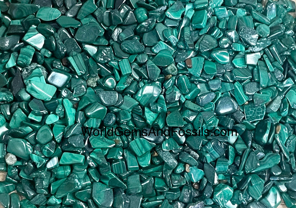 Malachite Chip Stones 5-9mm 1 lb