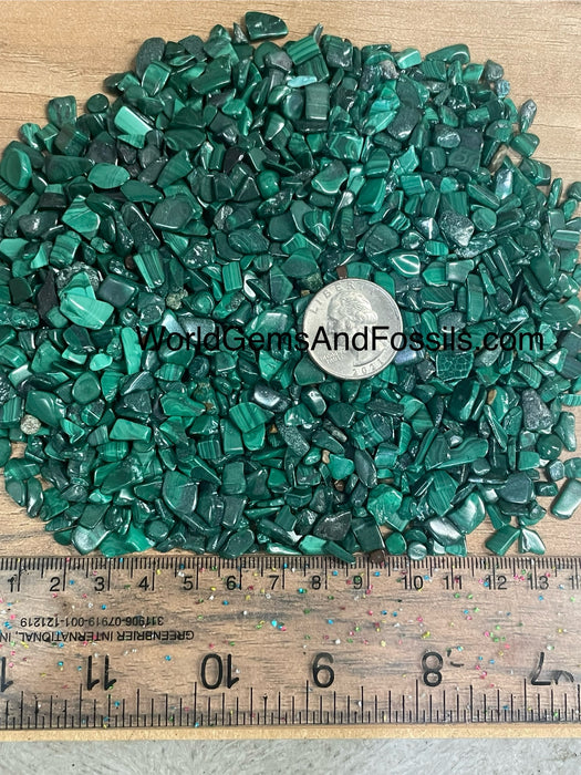 Malachite Chip Stones 5-9mm 1 lb