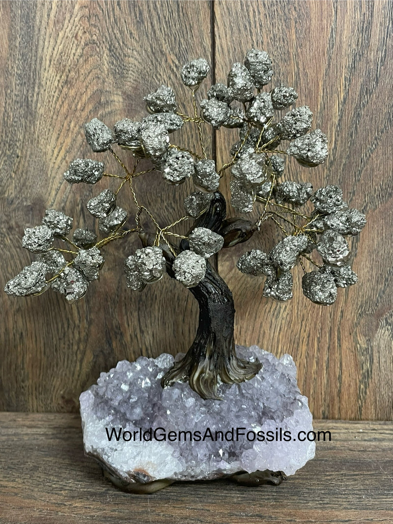 Pyrite Bonsai Tree On Amethyst Base