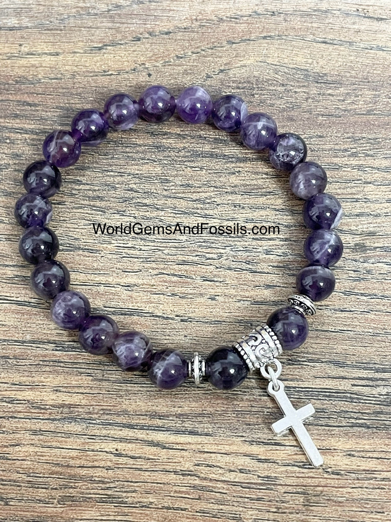 Amethyst Bracelet With Cross