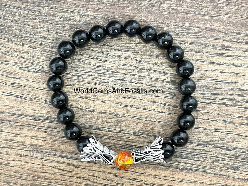 Black Onyx Bracelet Dragon Head