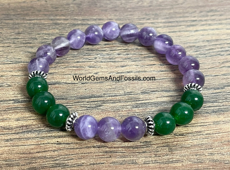 Amethyst Jade Bracelet 8mm