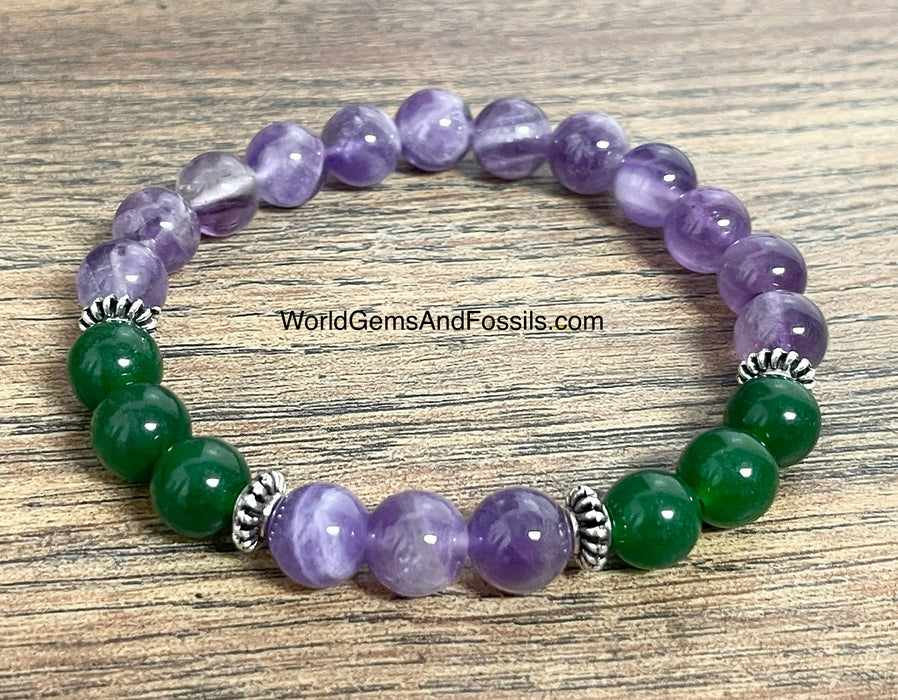 Amethyst Jade Bracelet 8mm