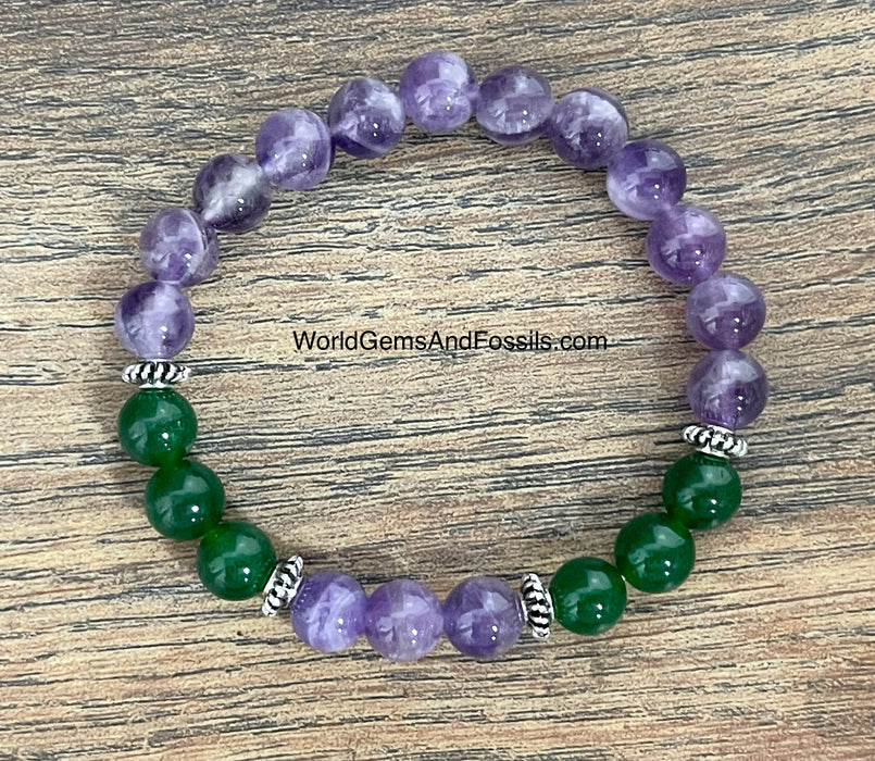 Amethyst Jade Bracelet 8mm