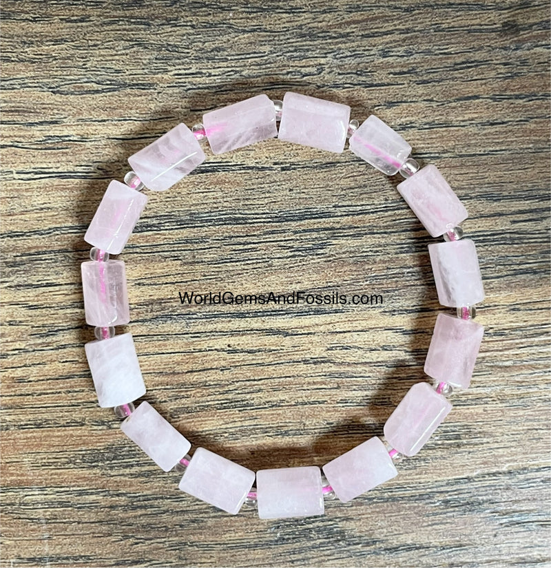 Rose Quartz Bracelet Cylinder