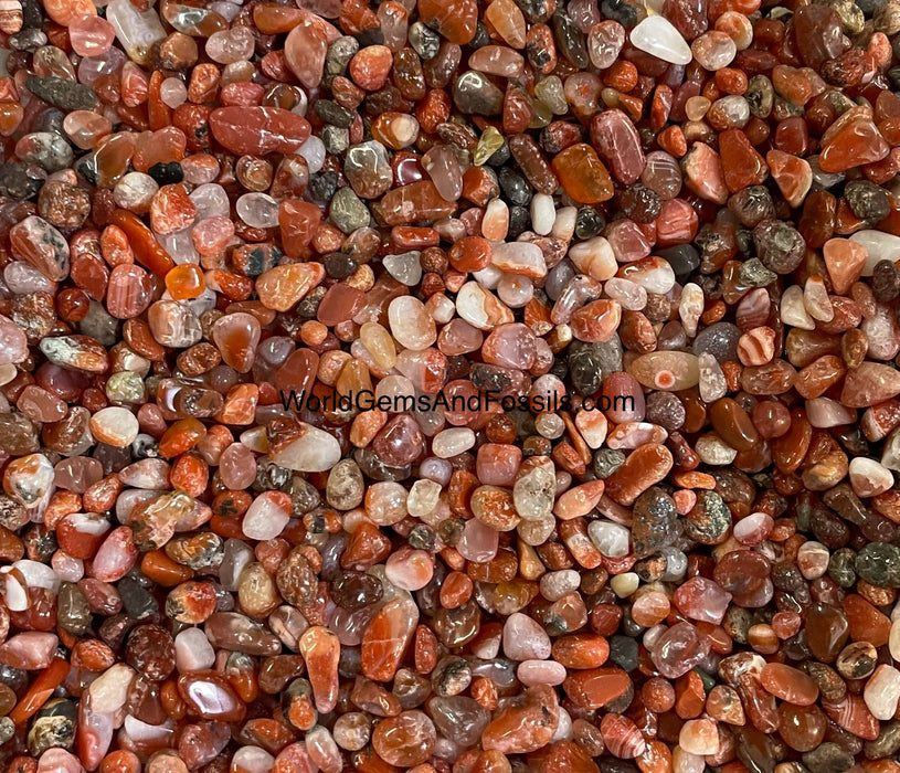 Red Agate Chip Stone 7-12mm 1 lb