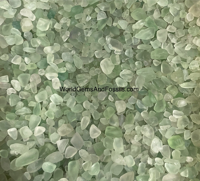 Green Fluorite Chip Stones  7-12mm 1 lb