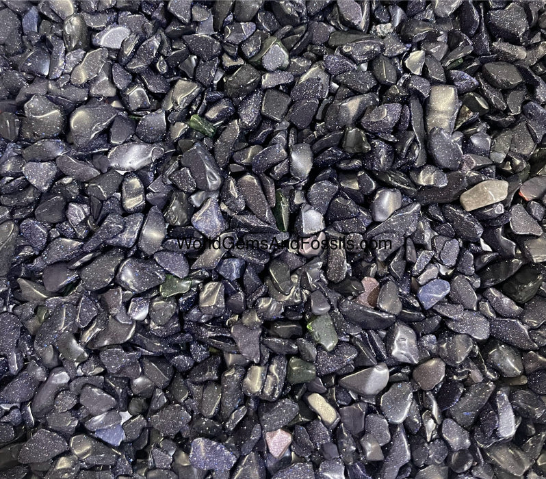 Blue Goldstone Chip Stone 7-12mm 1 lb