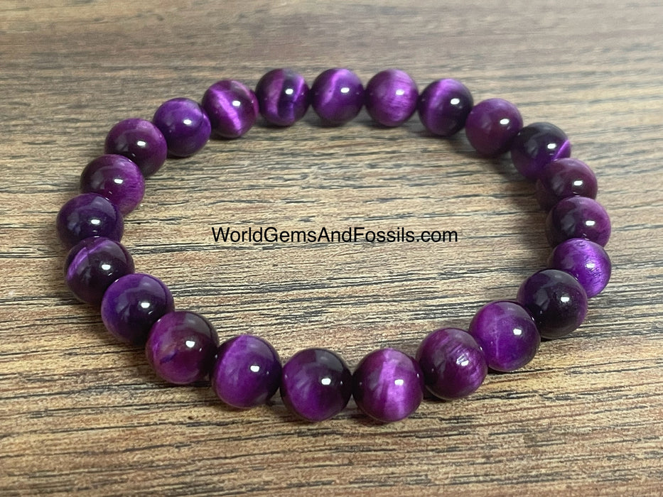 Purple Tiger Eye Bracelet 8mm