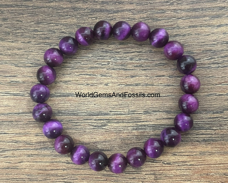 Purple Tiger Eye Bracelet 8mm