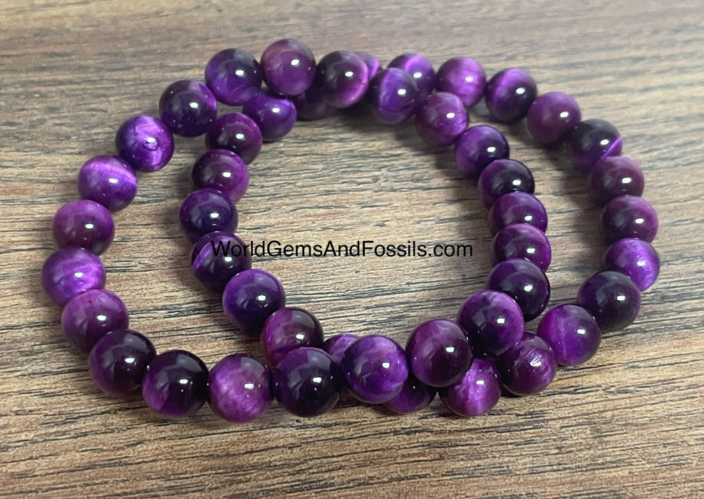 Purple Tiger Eye Bracelet 8mm