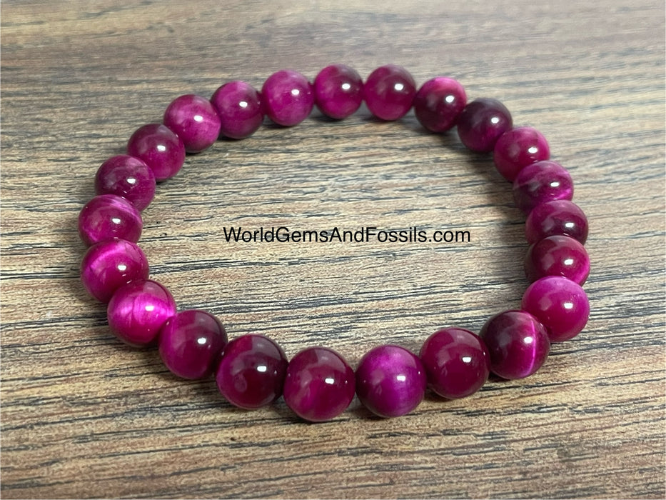 Pink Tiger Eye Bracelet 8mm