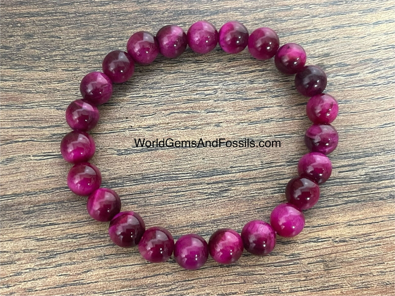 Pink Tiger Eye Bracelet 8mm