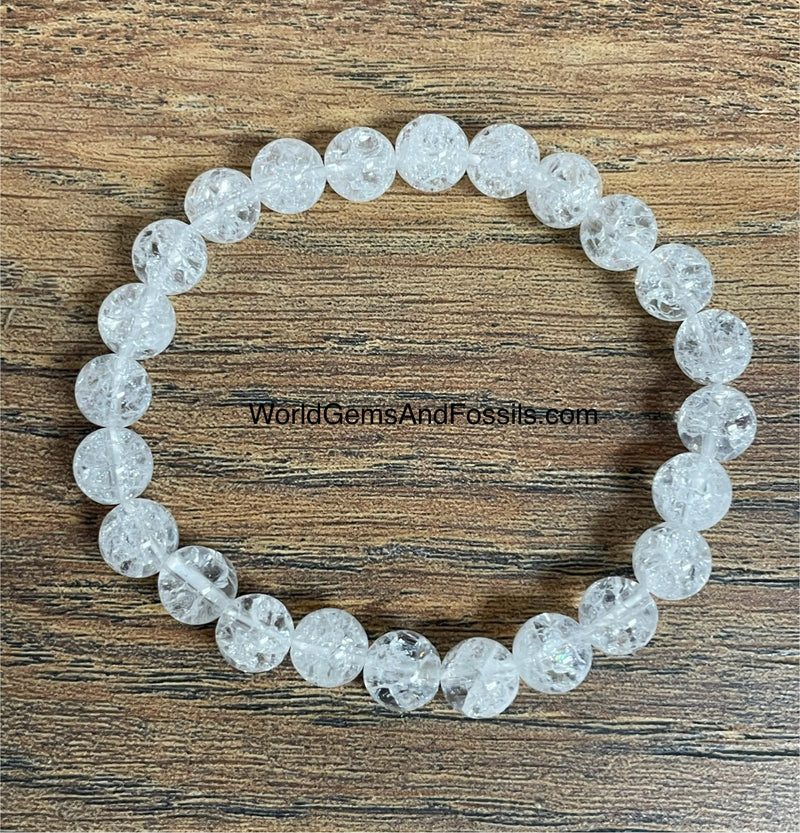 Crackled Quartz Bracelet 8mm