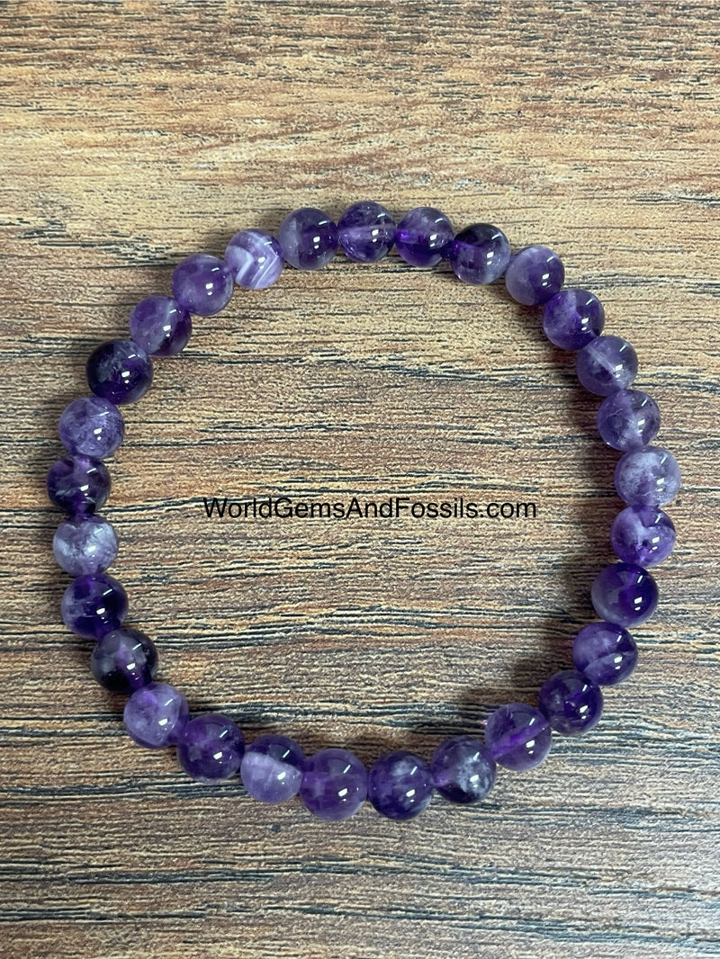 Dream Amethyst Bracelet 6mm  "A" Grade