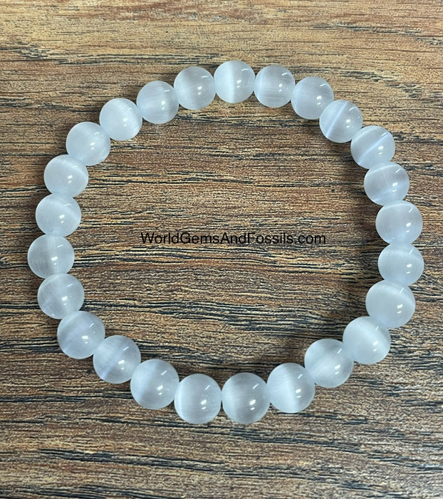 White Cat's Eye Bracelet 8mm