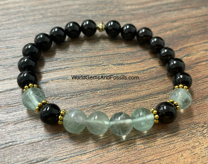 Fluorite Black Onyx Bracelet 8mm