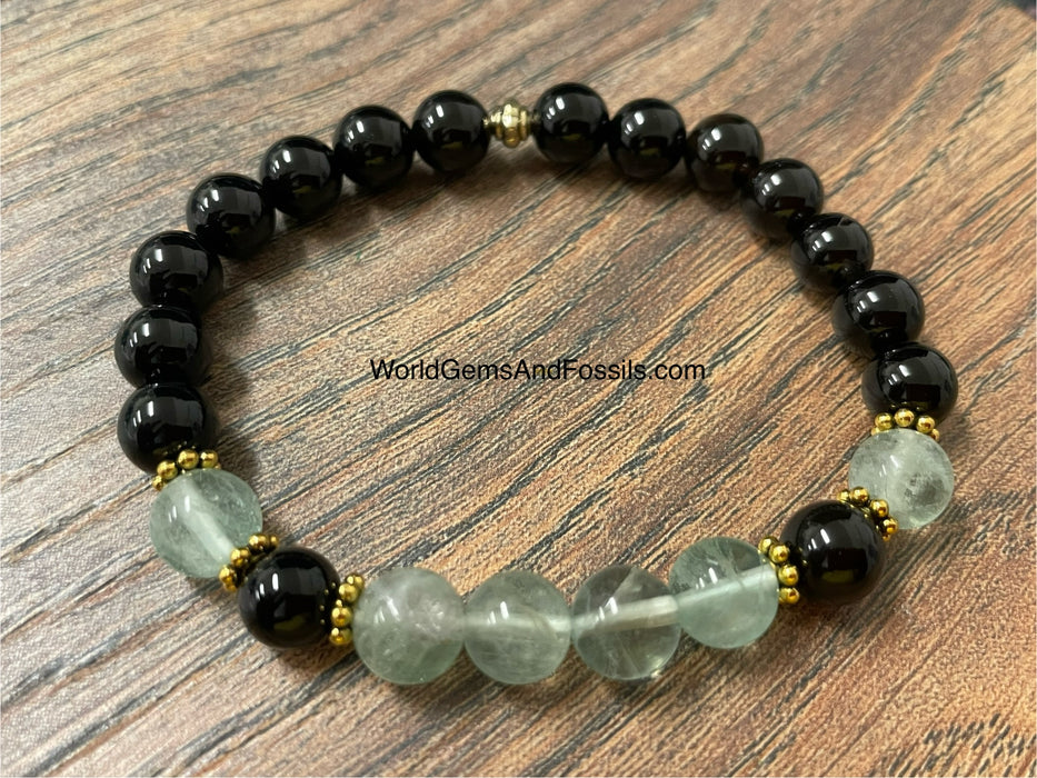 Fluorite Black Onyx Bracelet 8mm