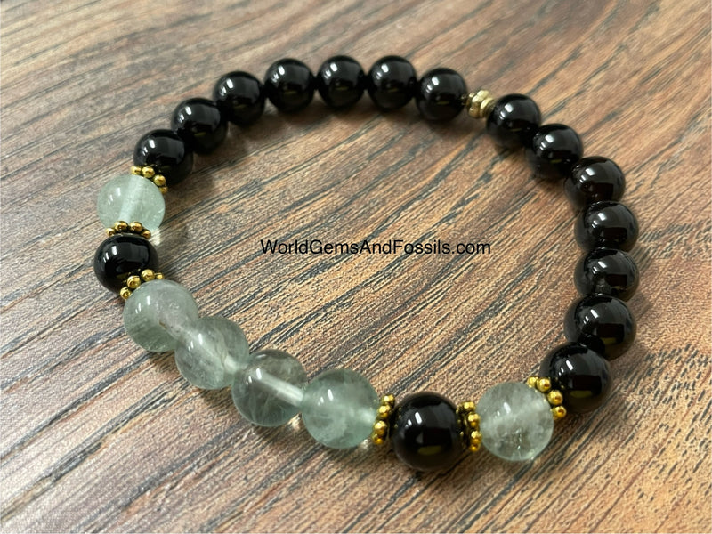 Fluorite Black Onyx Bracelet 8mm