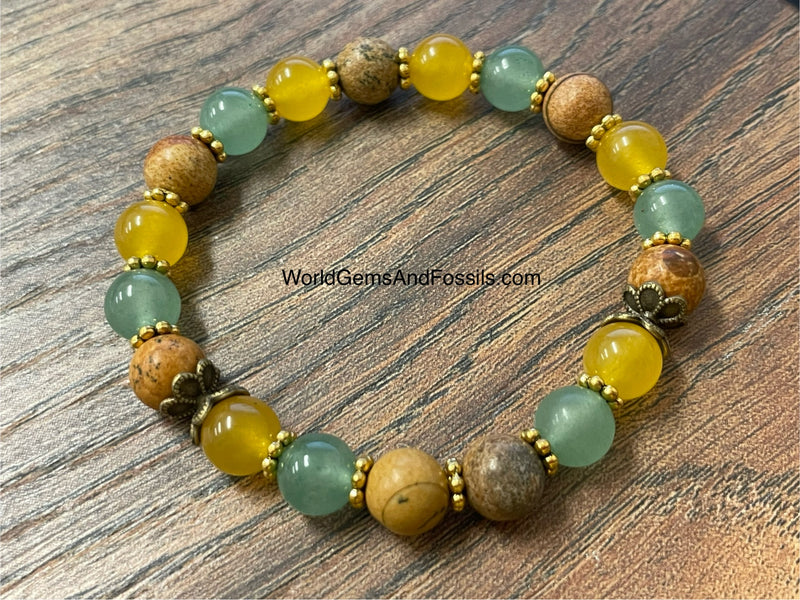 Picture Jasper Green Aventurine Bracelet 8mm