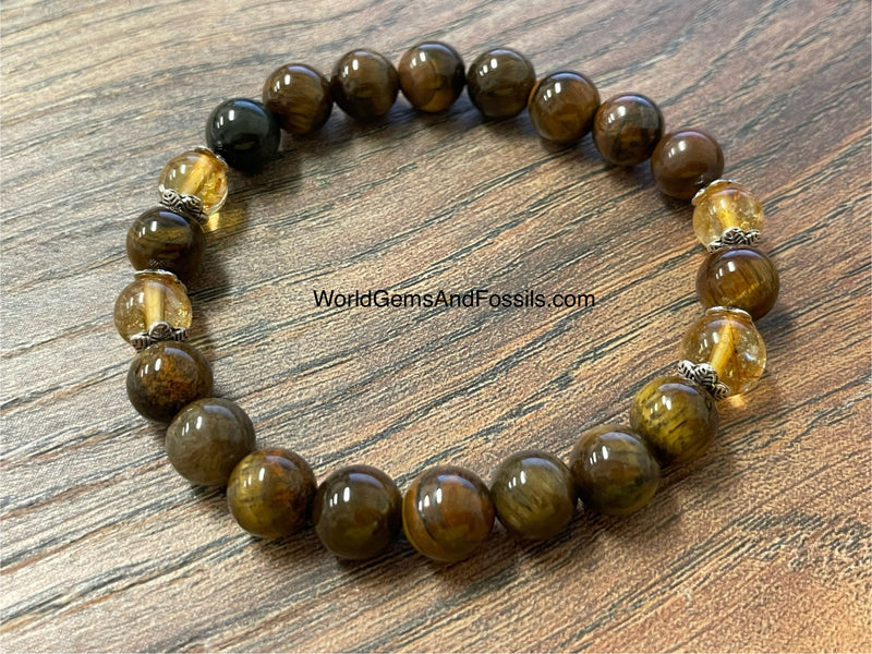 Tiger Eye Citrine Bracelet 8mm