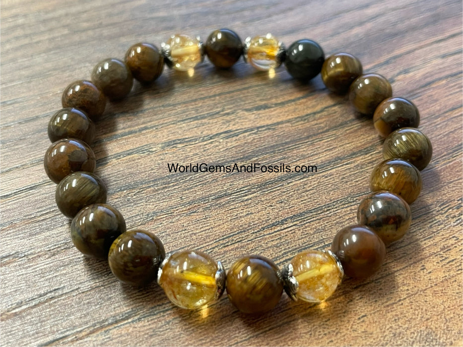 Tiger Eye Citrine Bracelet 8mm