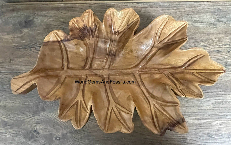 Leaf Wood Bowl 17"