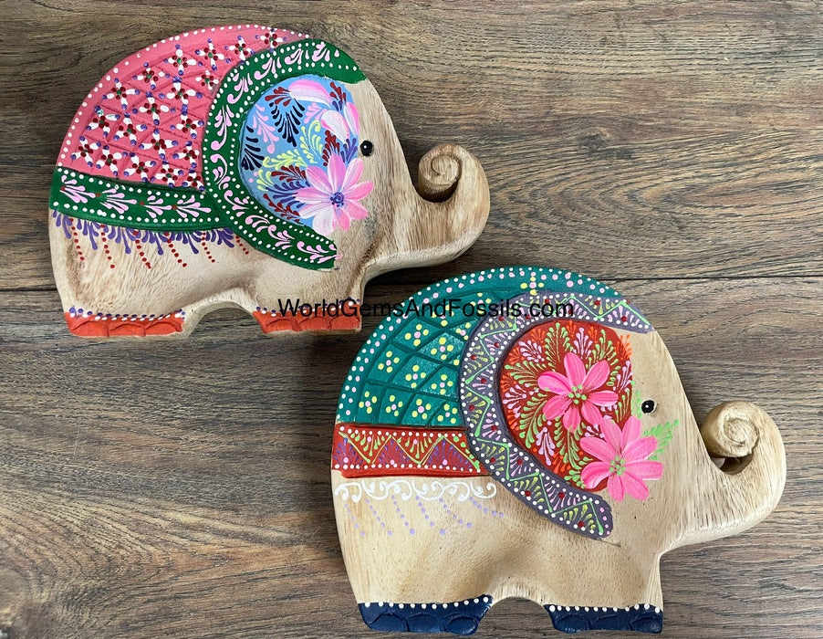 Elephant Plater Hand Painted 7.5"