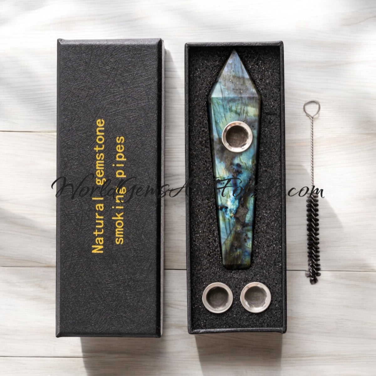 Labradorite Smoke Pipe — World Gems And Fossils