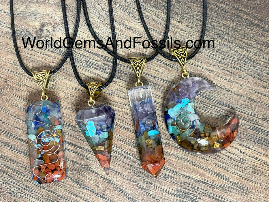 Chakra Necklace Orgone 4Pc Set