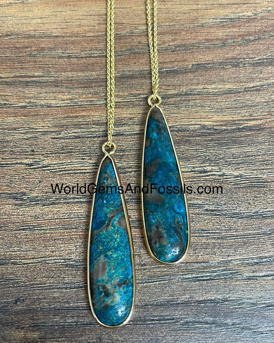 Chrysocolla Necklace Gold Plated