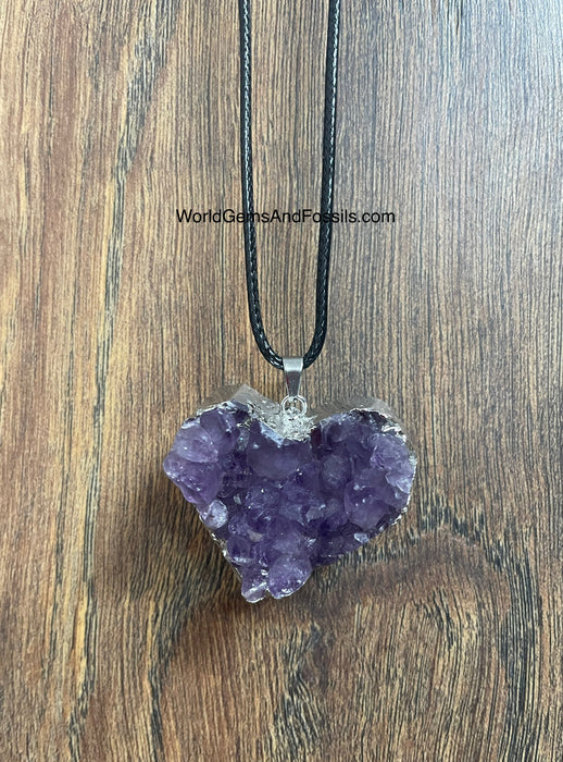 Amethyst Heart Necklace Druze