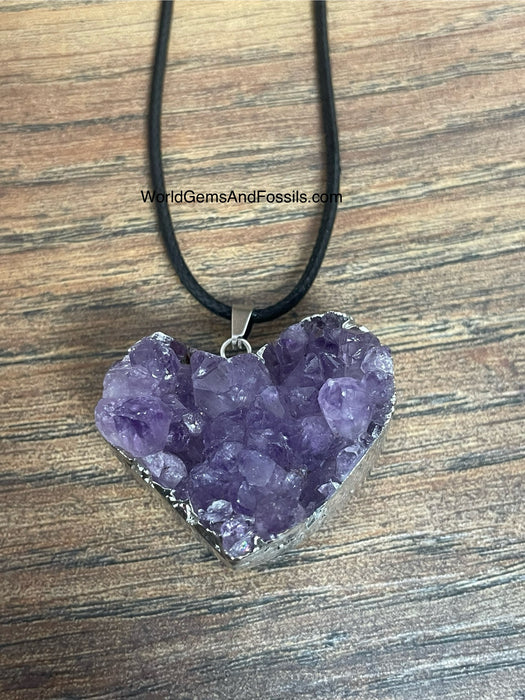 Amethyst Heart Necklace Druze