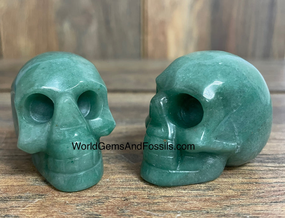 Green Aventurine Skull  2"