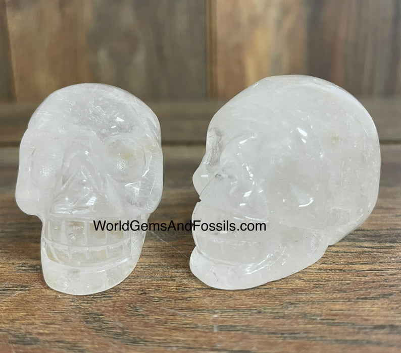 Clear Quart Skull  2"