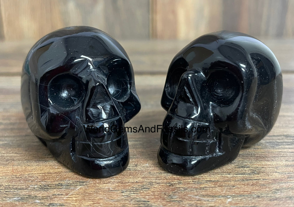 Black Obsidian Skull  2"