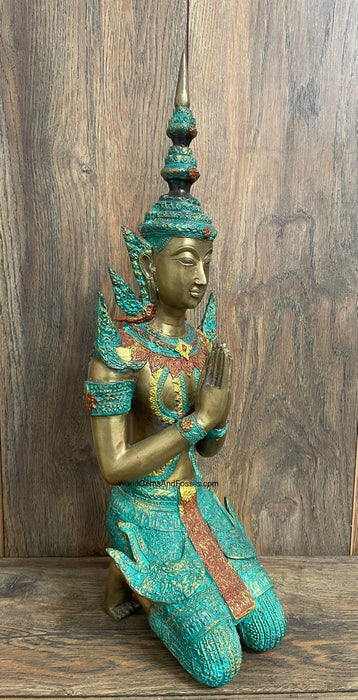 Bronze Sawadika Greeting Statue 17”