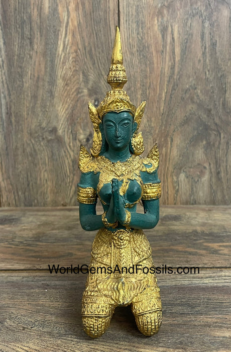 Bronze Sawadika Greeting Statue 9”