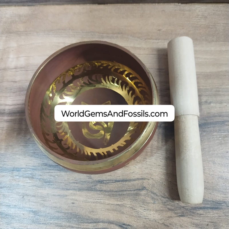 Red Sanskrit Prayer Singing Bowl 3"