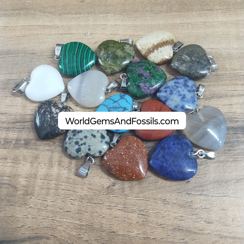 Mix Stone Heart Pendant