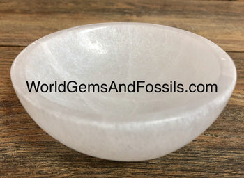4" White Selenite Bowls Round