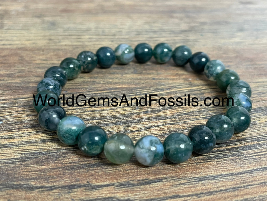 Green Moss Agate Bracelet 8mm