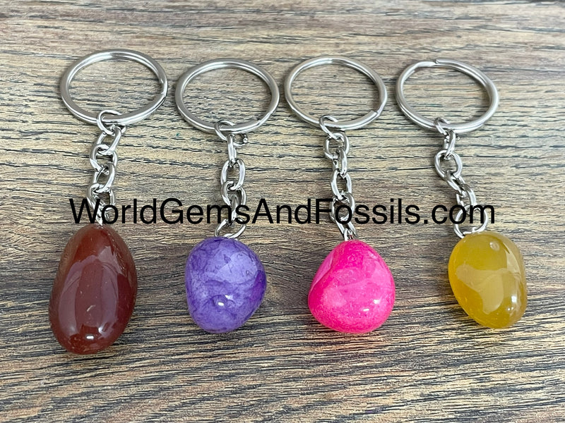 Multi Color Agate Keychain